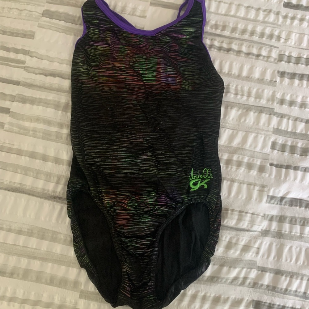 Multicolor metallic zebra GK leotard in size Adult Medium (AM)